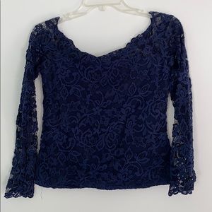 Navy blue off the shoulder top